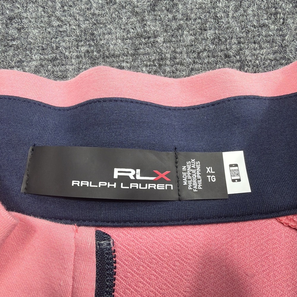 RLX Ralph Lauren Mens Vest XL Pink Full Zip Cotton Blend Zip Pockets Golf Preppy - Picture 3 of 8